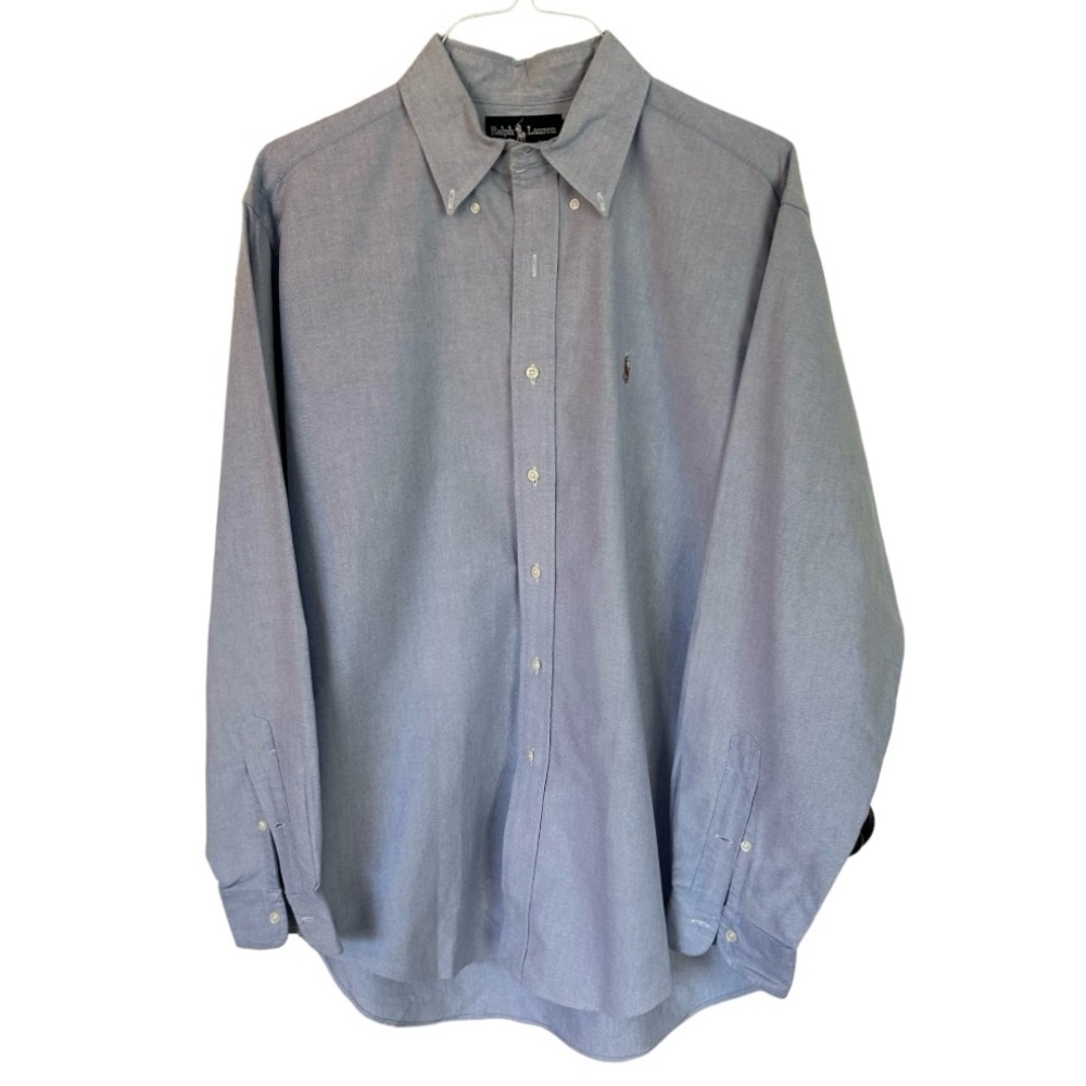 Ralph Lauren Yarmouth Men’s Light Blue Long Sleeve Button Down Size 16.5-35